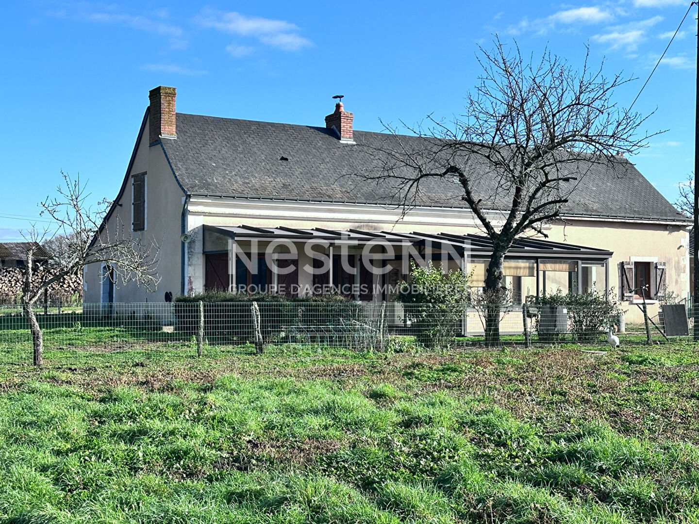 Vente charmante maison de campagne 120 m² avec garage et grand terrain clos d'environ 7746 m² à Coulongé (72800)
