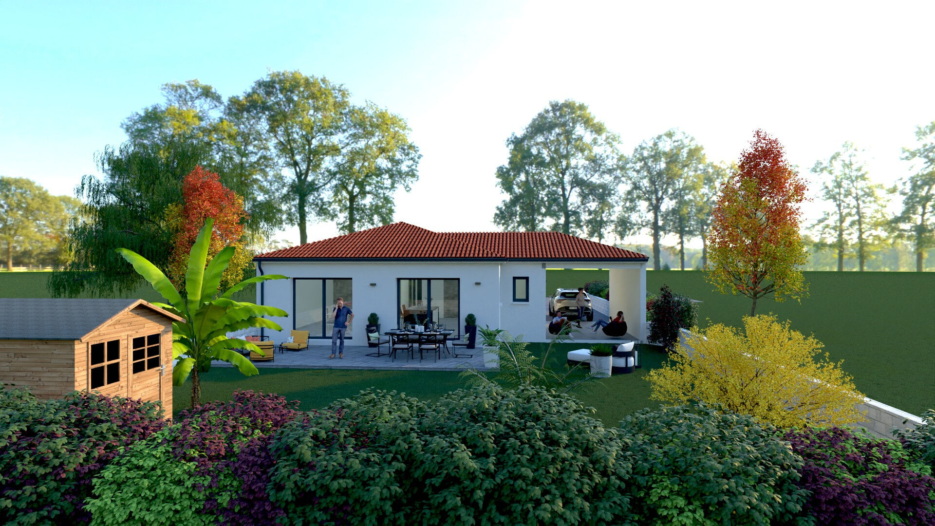 Maison de Plain Pied 111M2 sur terrain de 523M2 à GREZIEU LA VARENNE