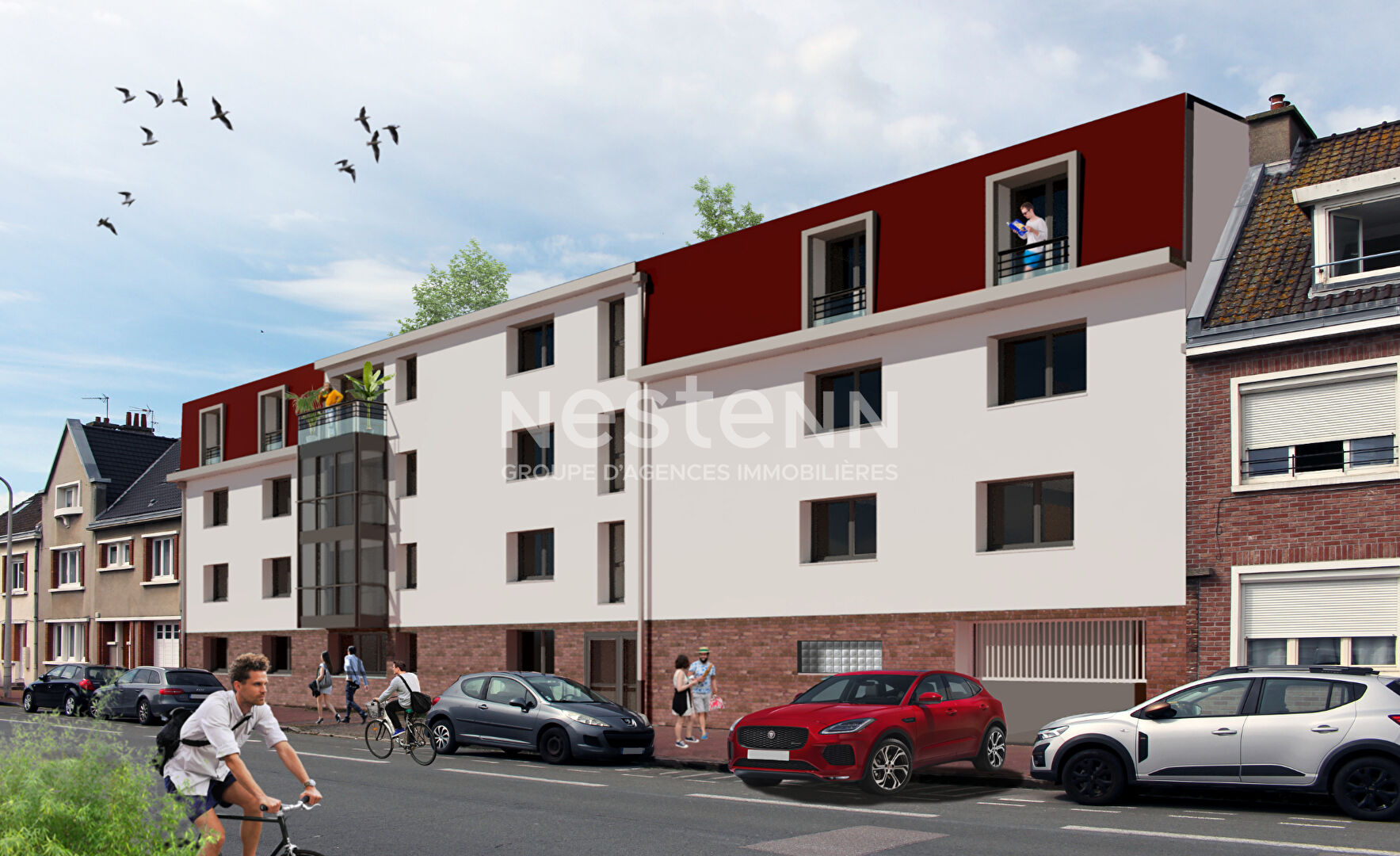 Programme neuf Appartements CALAIS-NORD avec place de parking du RDC au R+3 avec ascenseur Calais T3 de  68.59 m2 Possibilité Défiscalisation JEANBRUN