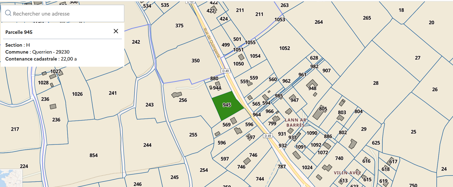 Terrain Querrien 2200 m2
