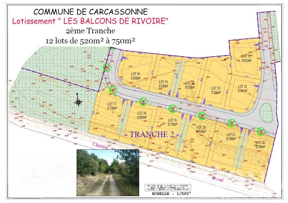 CARCASSONNE - Terrain constructible viabilisé de 521 m² dans le lotissement Les Balcons de Rivoire · 59 900 €